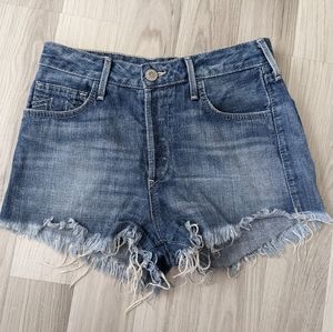 True Religion high rise waist cutoff jean shorts